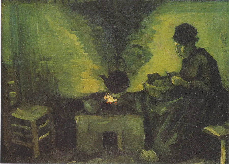 Bondkvinna vid eldstaden - Vincent van Gogh