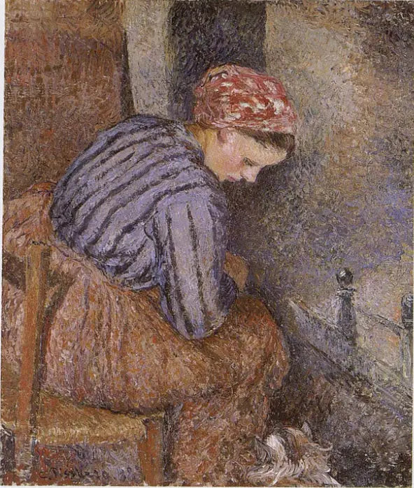 Lantbrukare som värmer sig - Camille Pissarro
