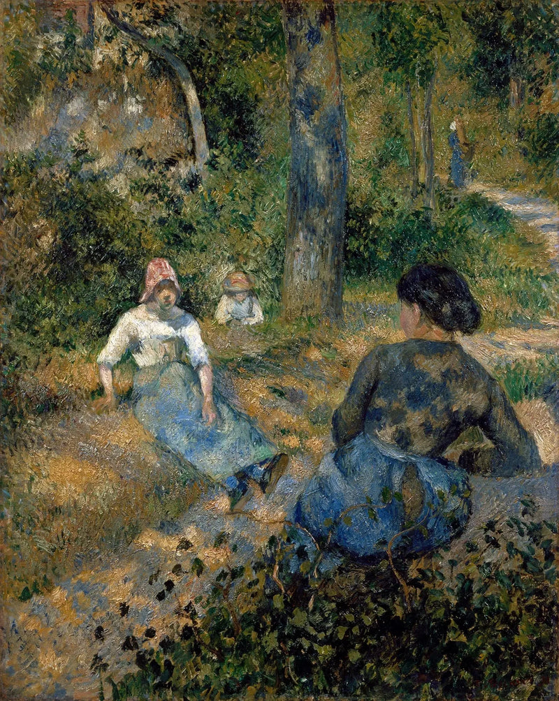 Bönder i vila - Camille Pissarro