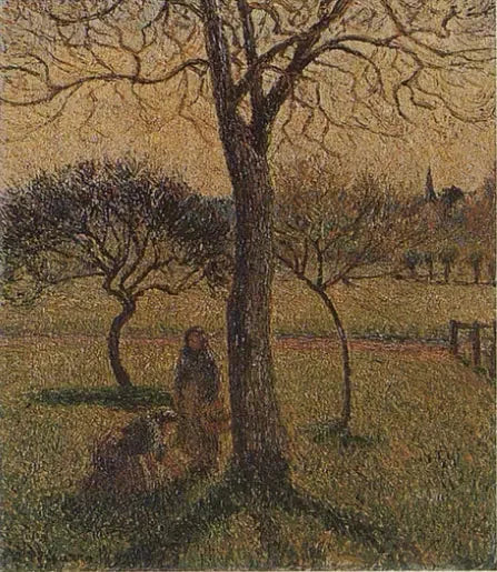 Bonder nära en valnöt - Camille Pissarro