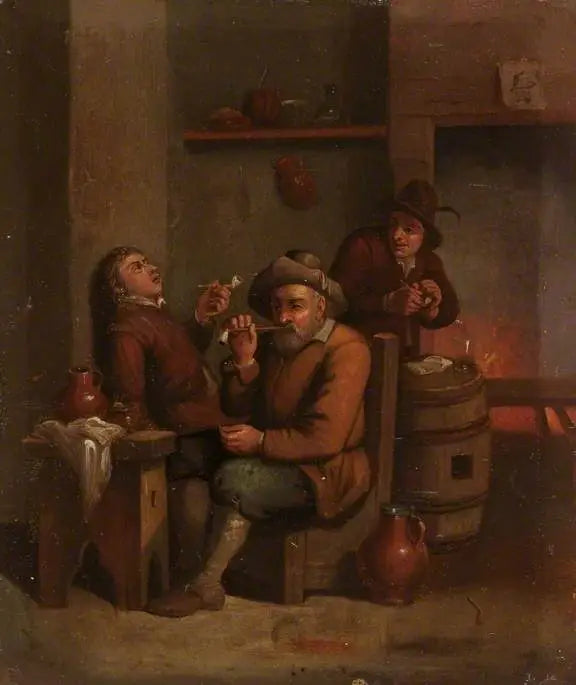 Bönder som röker i ett värdshus - David Teniers den yngre