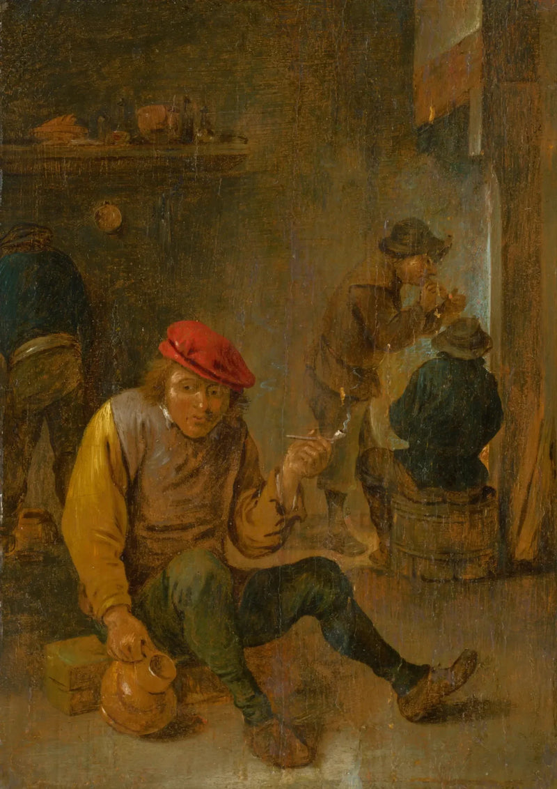 Rökande bönder (piptändare) - David Teniers den yngre