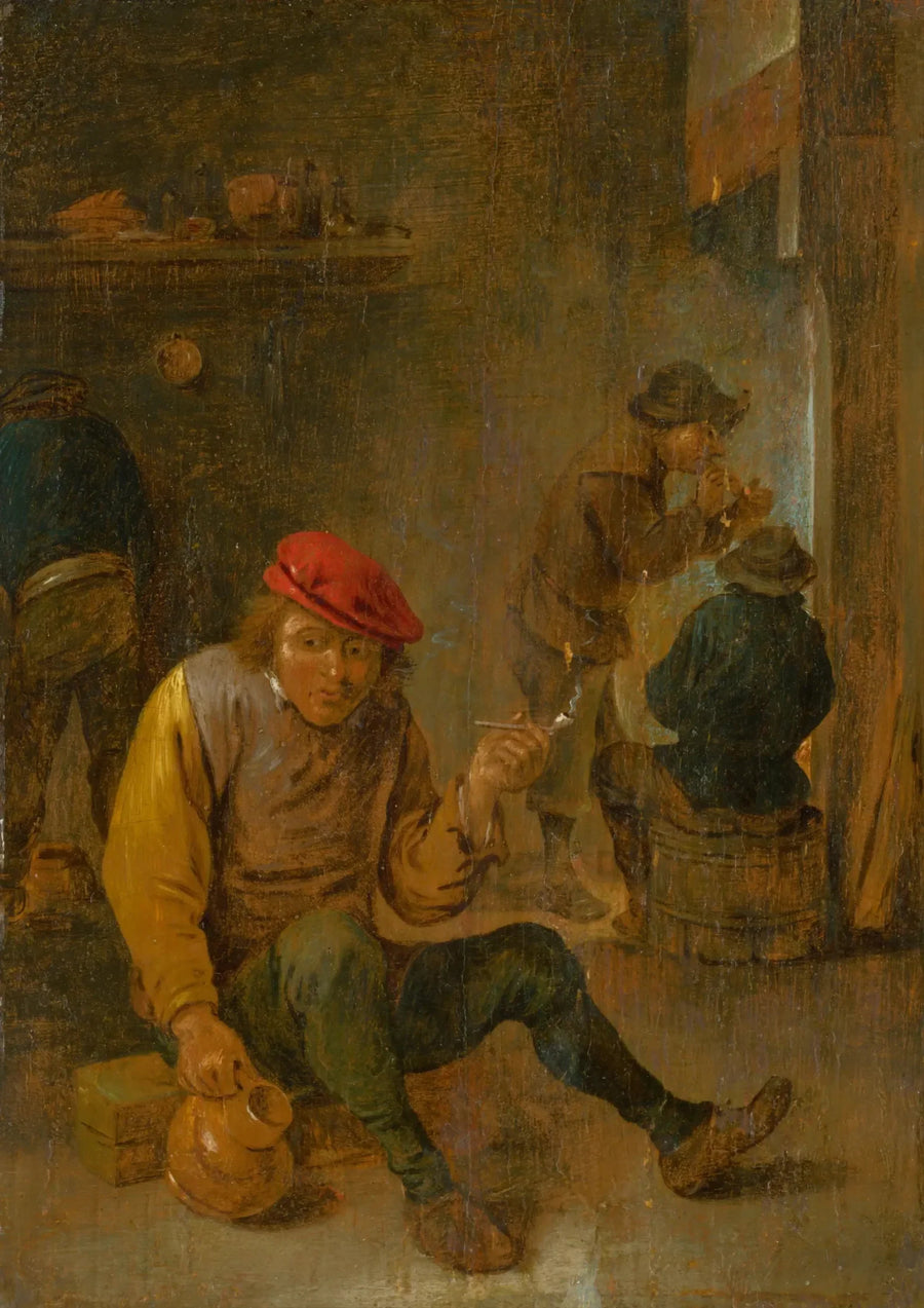 Rökande bönder (piptändare) - David Teniers den yngre