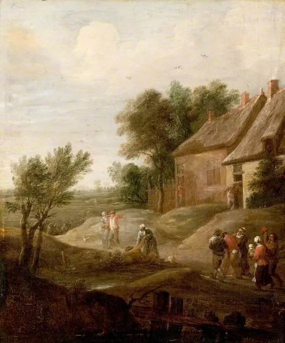 Fulla bönder som är på väg hem - David Teniers den yngre