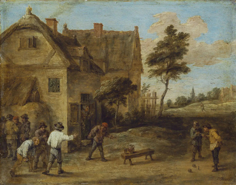 Bönder som spelar bollspel - David Teniers den yngre
