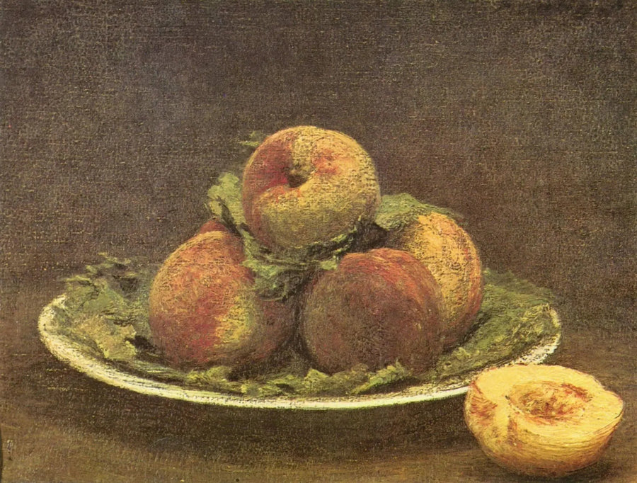 Persikor på en tallrik - Henri Fantin-Latour