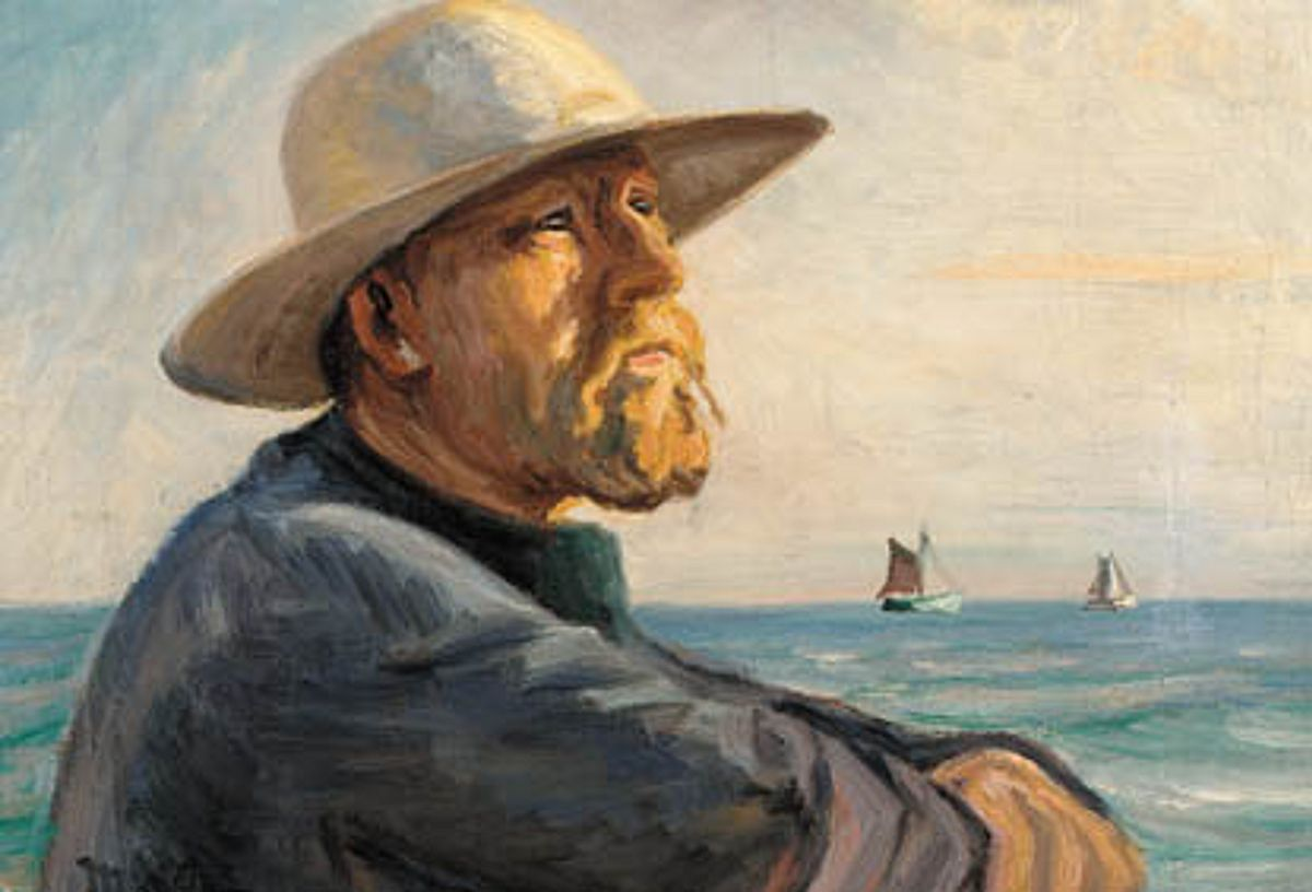 Pêcheur de Skagen portant un chapeau. - Michael Peter Ancher image 1 copie de tableau peinte à la main