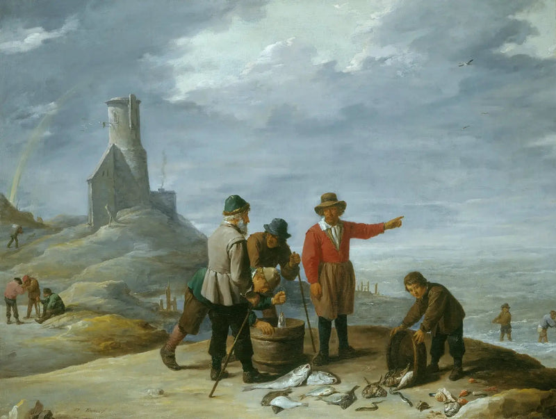 Fiskare vid havskanten - David Teniers den yngre