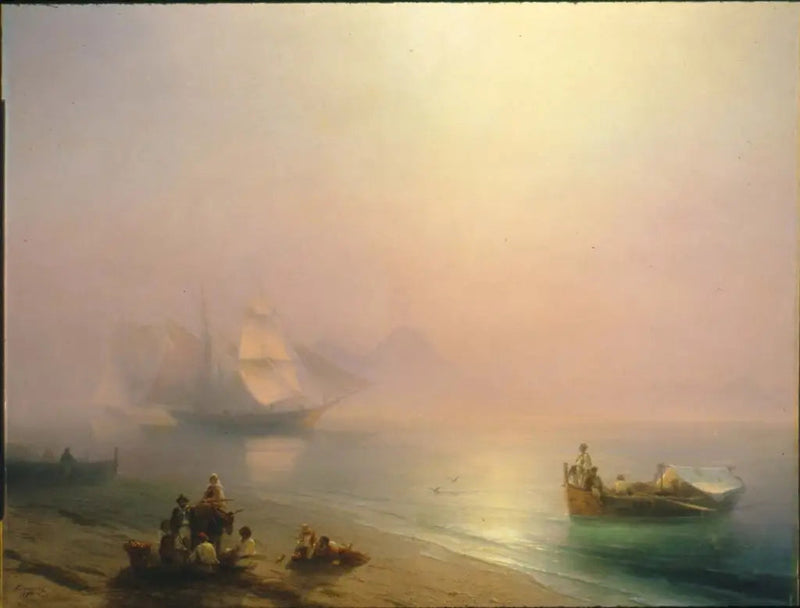 Fiskare och deras familjer vid stranden av Neapelsbukten - Ivan Aïvazovski