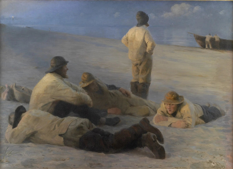Fiskare på stranden i Skagen - Peder Severin Krøyer