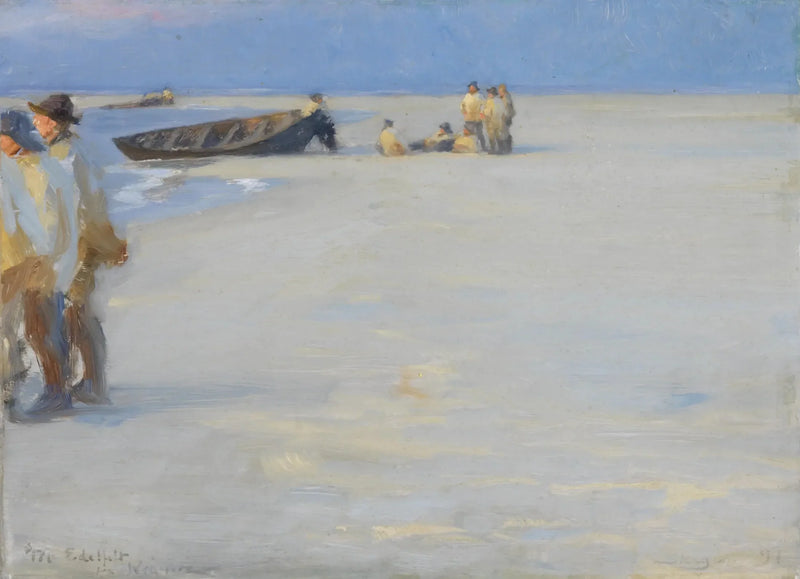 Fiskare på den norra stranden av Skagen. Sommarafton. - Peder Severin Krøyer