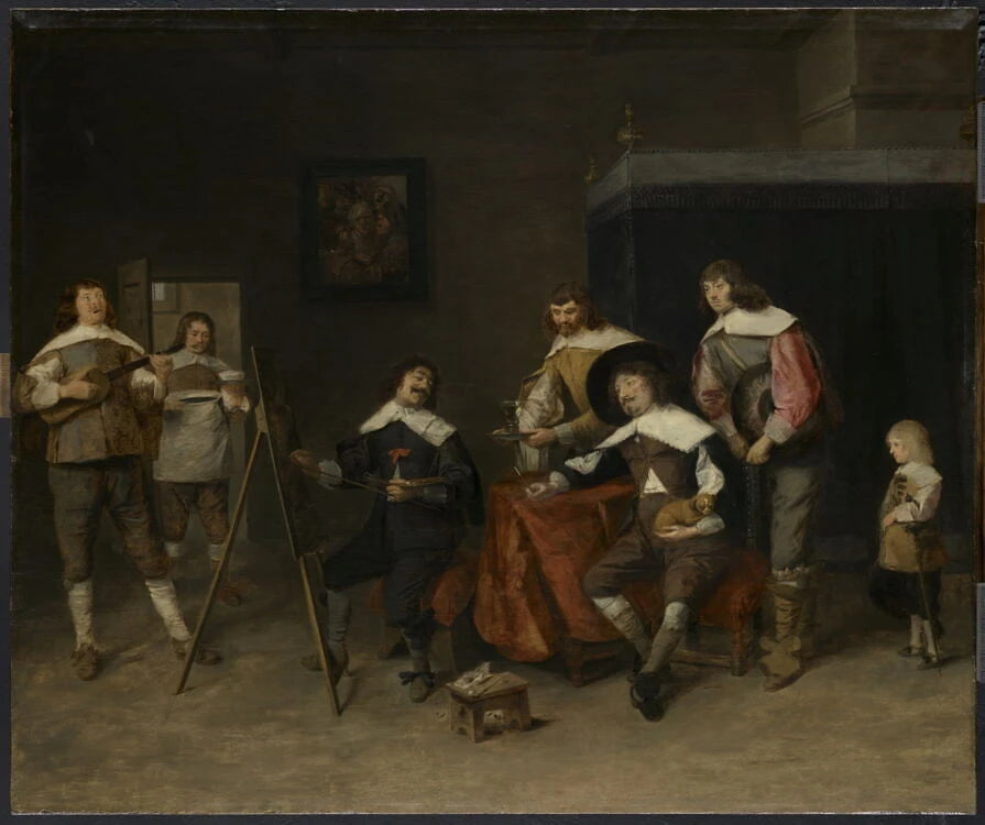 Peintre faisant un portrait, autrefois dit L'atelier de Craesbeeck - Joos van Craesbeeck