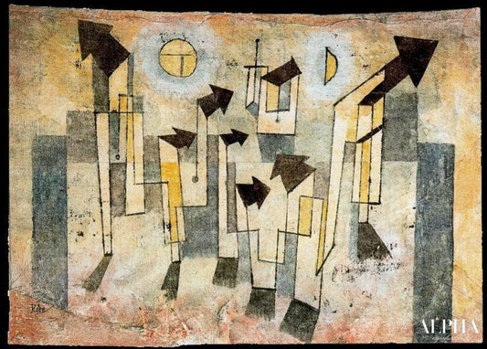 Peinture murale du temple de la nostalgie - Paul klee - Reproductions de tableaux et peintures haut de gamme