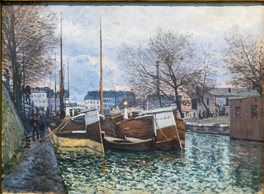 Båtar på kanalen Saint-Martin - Alfred Sisley