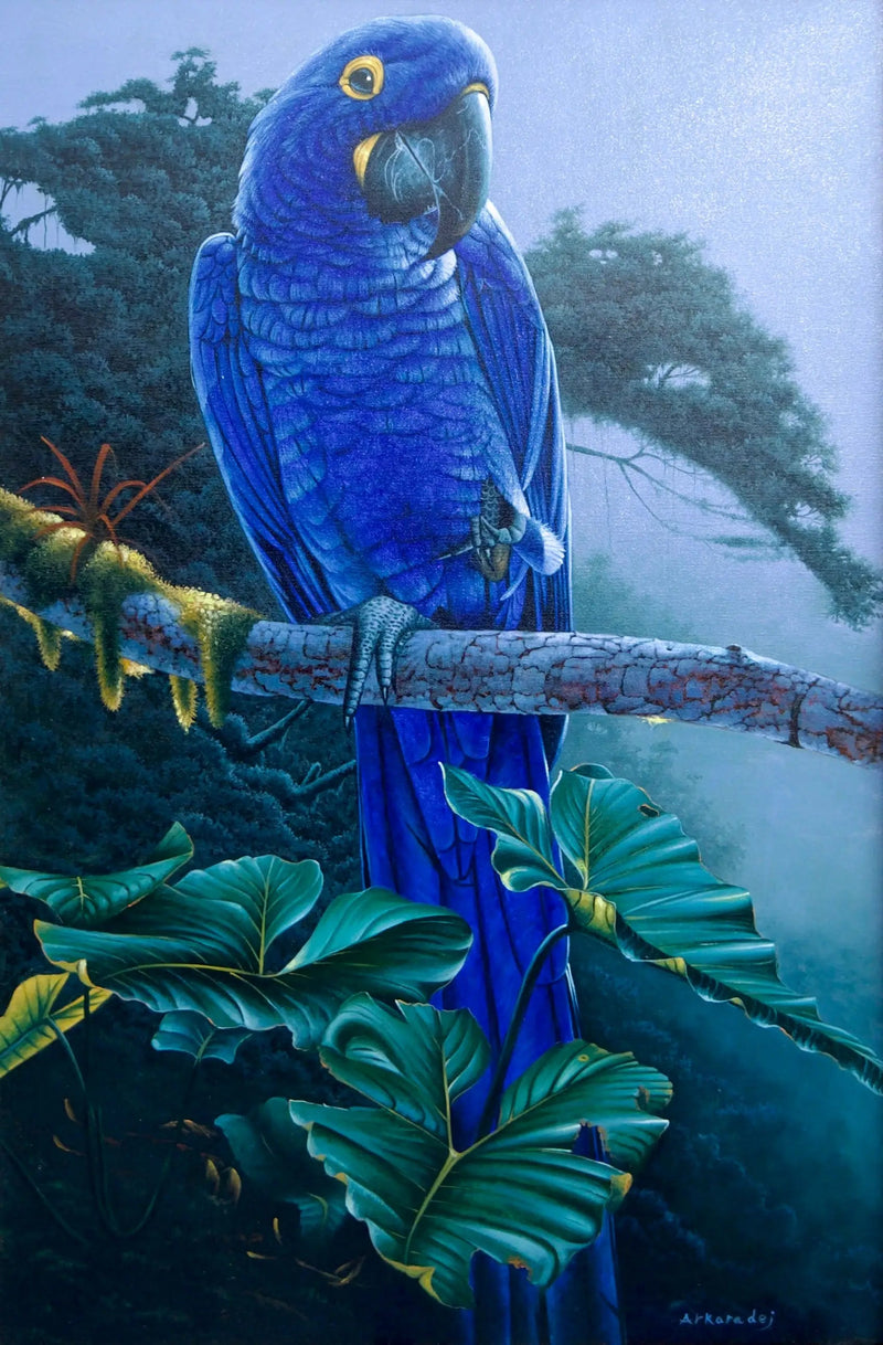 Blå Papegoja i Djungeln | 60 x 90 cm