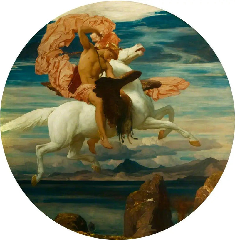 Perséus, på Pegasus, som rusar för att rädda Andromeda - Frederic Leighton
