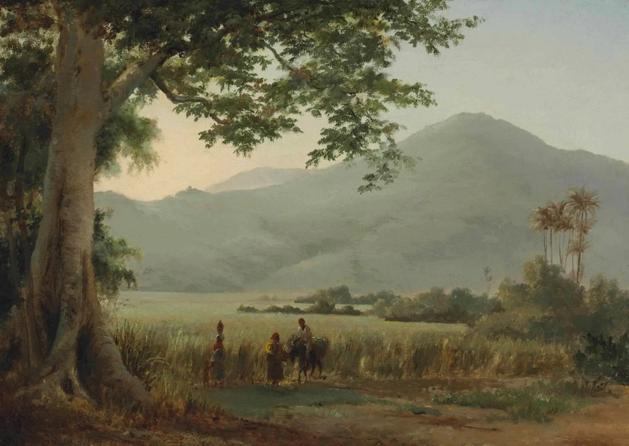 Personer som diskuterar vid sidan av en väg - Camille Pissarro
