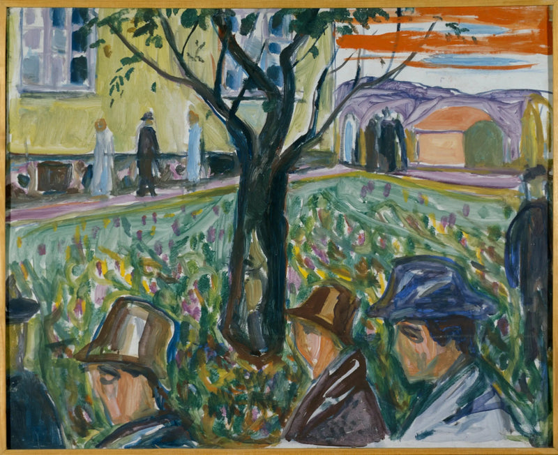 Människor som promenerar i trädgården - Edvard Munch