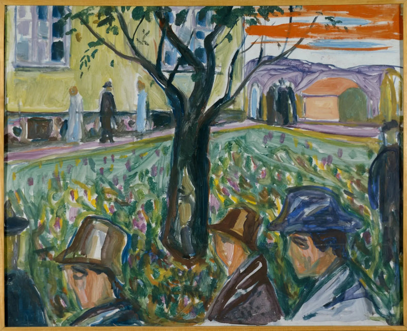 Människor som promenerar i trädgården - Edvard Munch