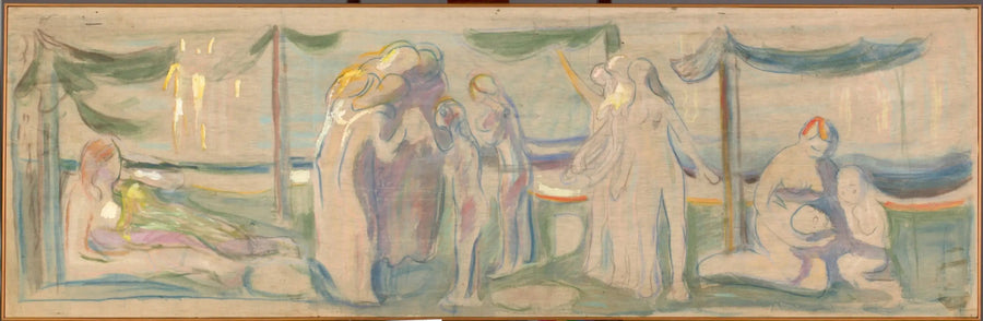 Nakna människor på stranden - Edvard Munch