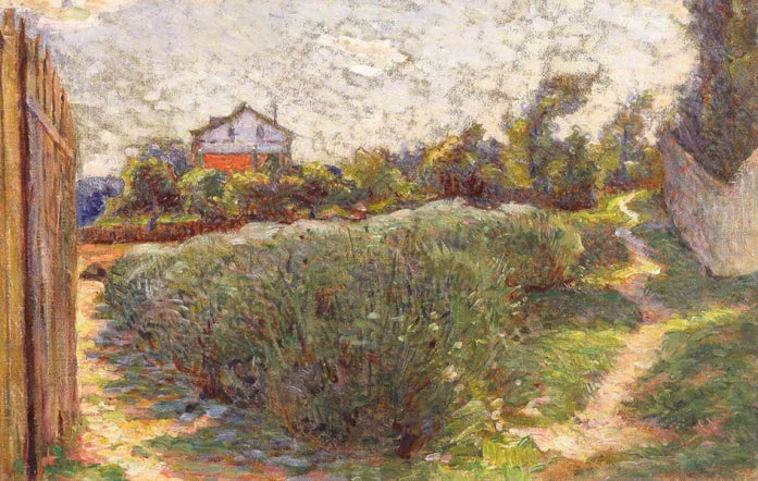 litet landskap med hus - Marie Bracquemond