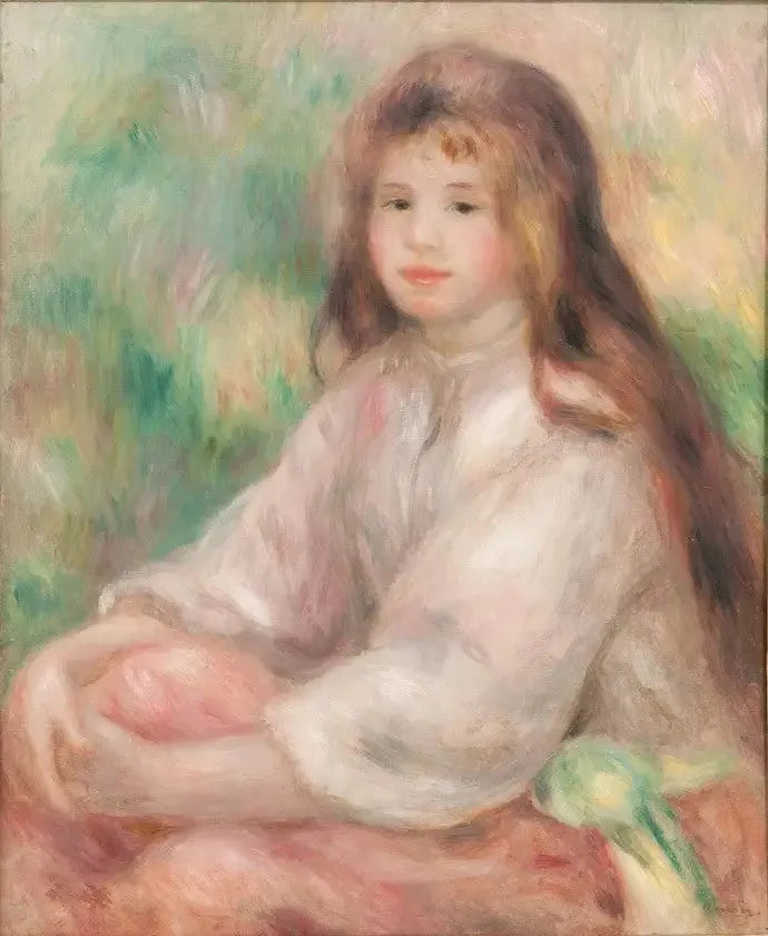 Liten flicka i rosa - Pierre-Auguste Renoir