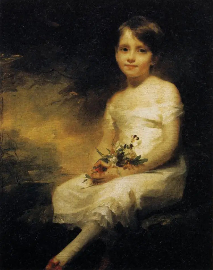 Liten flicka som hyr blommor - Henry Raeburn