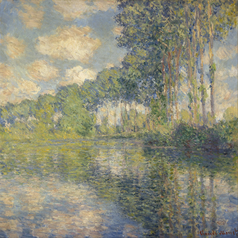 Poppel på stranden av Epte W1310 - Claude Monet