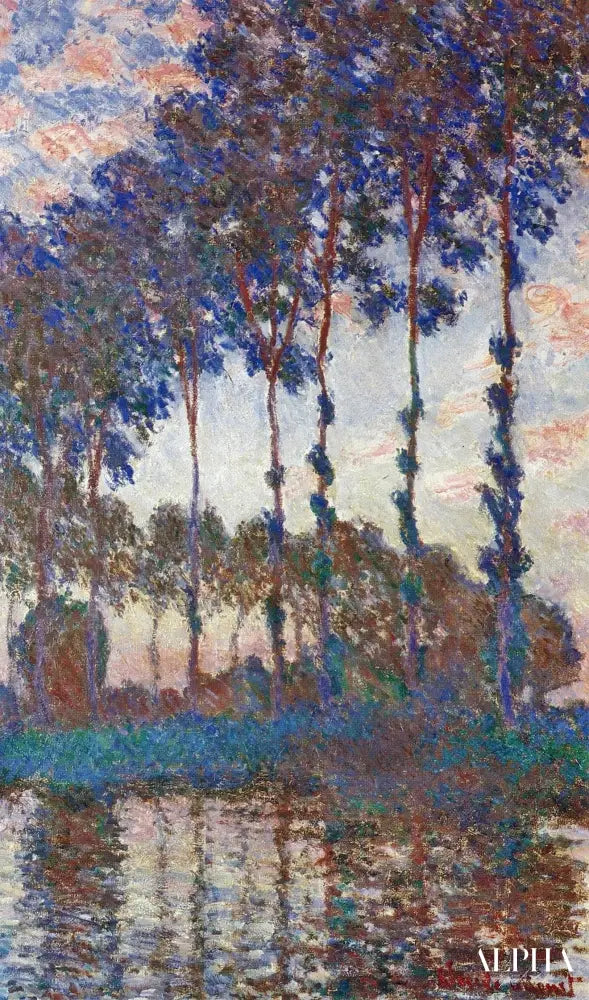 Peupliers, coucher de soleil - Claude Monet - Reproductions de tableaux et peintures haut de gamme