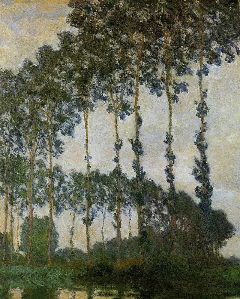 Popplar nära Giverny, mulet väder - Claude Monet