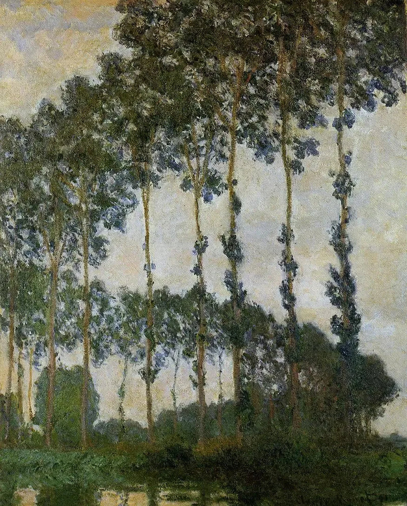 Popplar nära Giverny, mulet väder - Claude Monet