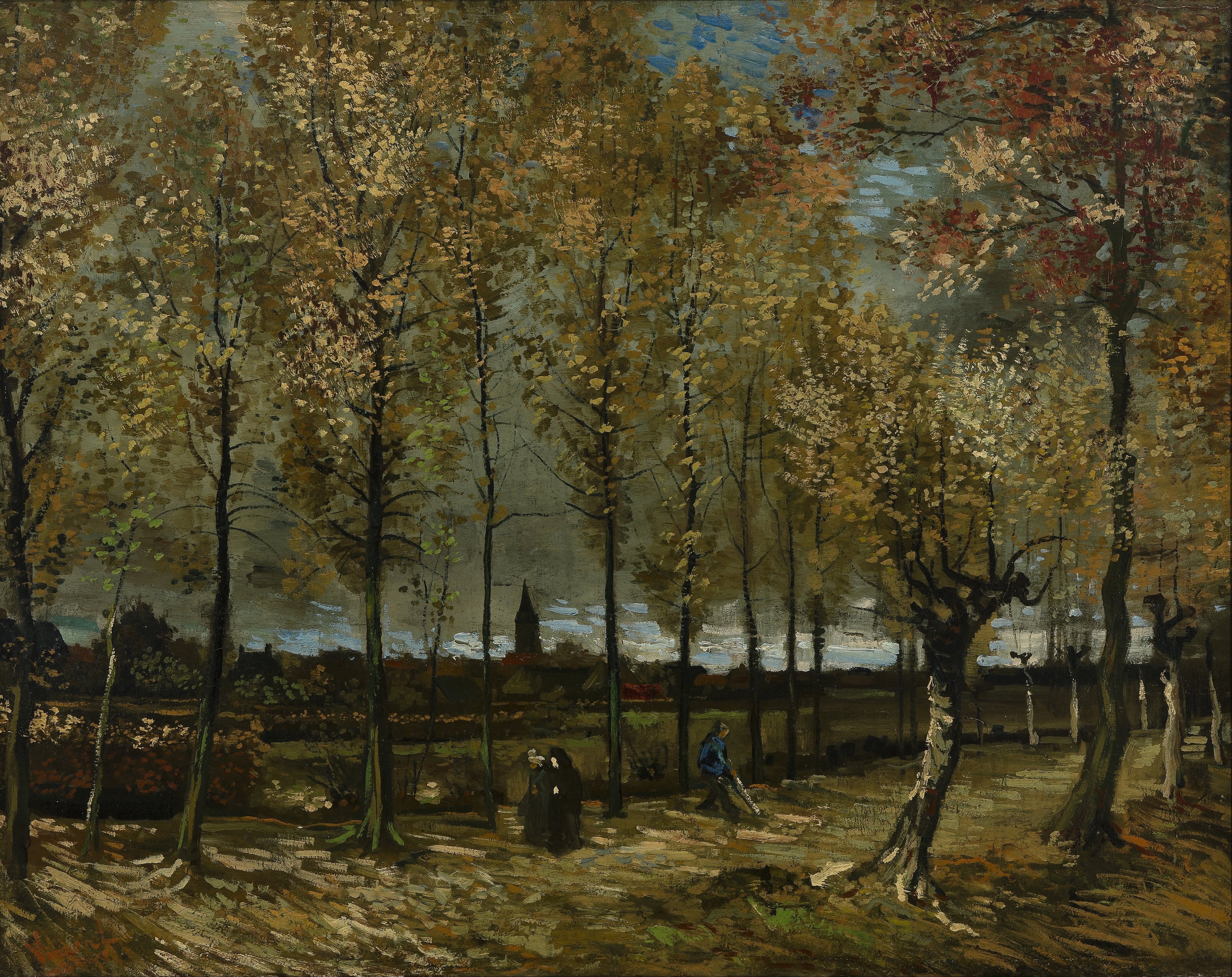 Reproduction du tableau « Peupliers près de Nuenen - Vincent van Gogh » par Alpha Reproduction en peinture à l’huile