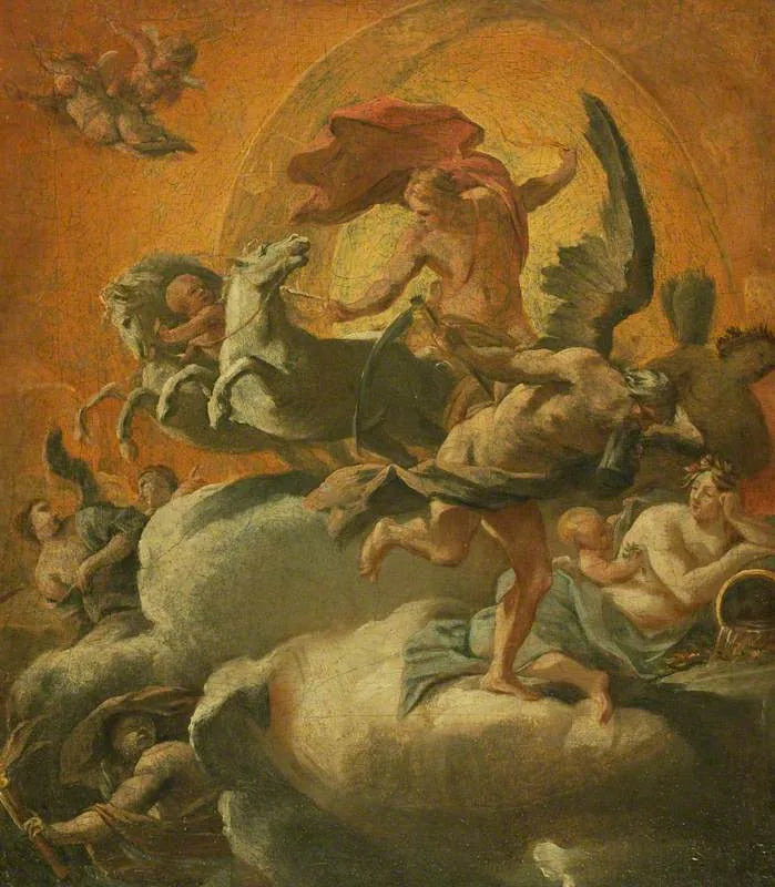 Phaéton på sin vagn och Chronos - Simon Vouet