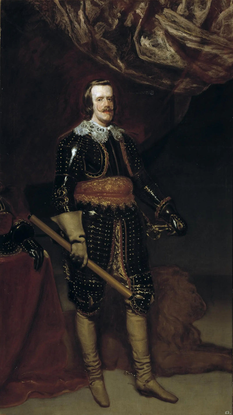 Philippe IV i rustning, med ett lejon vid sina fötter - Diego Velázquez