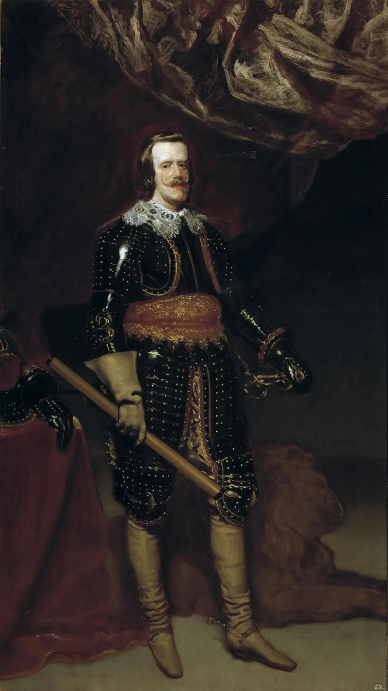 Philippe IV i rustning, med ett lejon vid sina fötter - Diego Velázquez