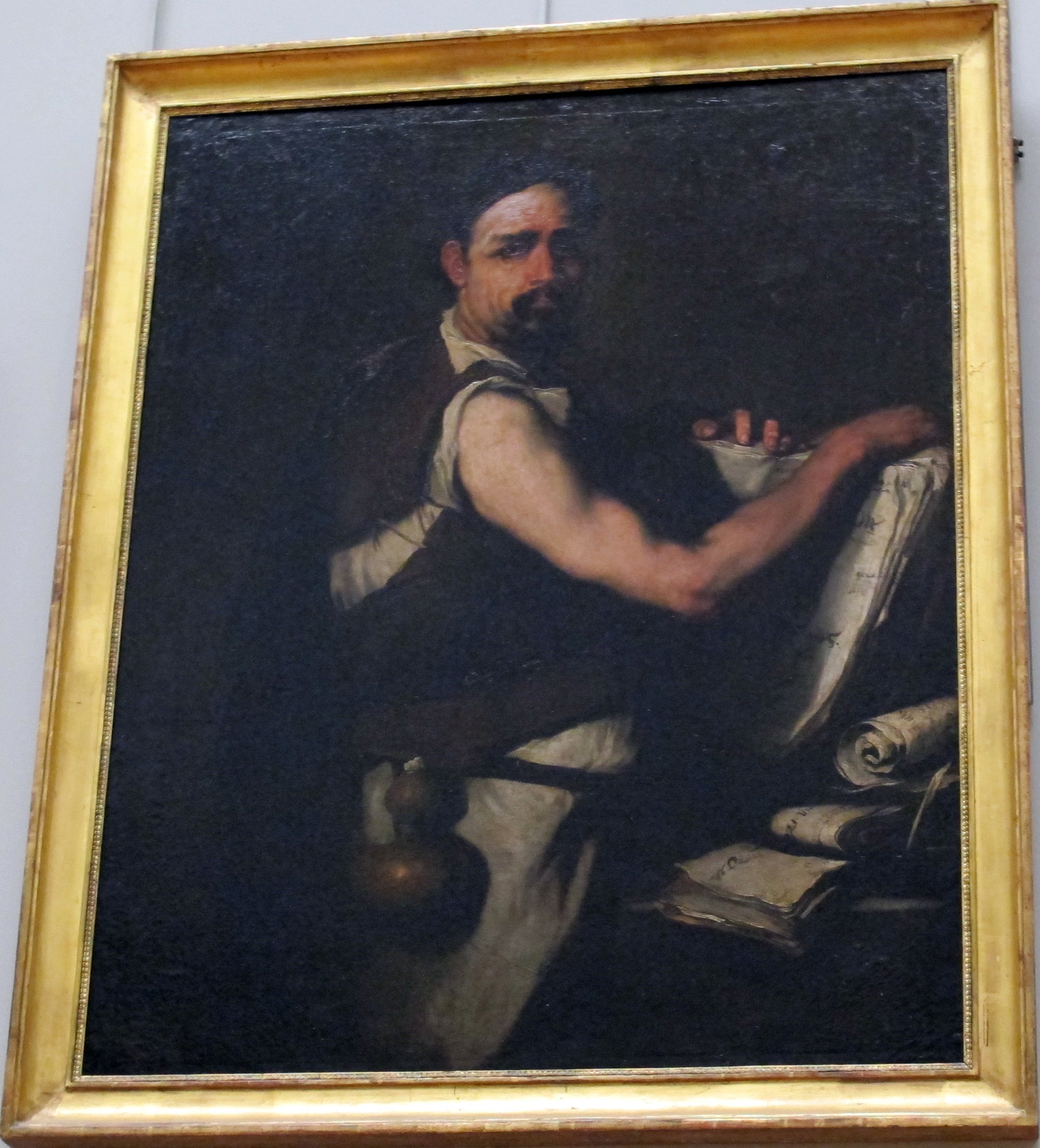 Philosophe avec une gourde à la ceinture - Luca Giordano - Alpha Reproduction