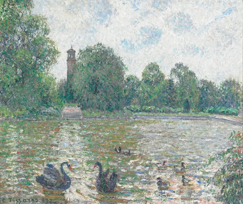 Vattenparti i Kew, London - Camille Pissarro