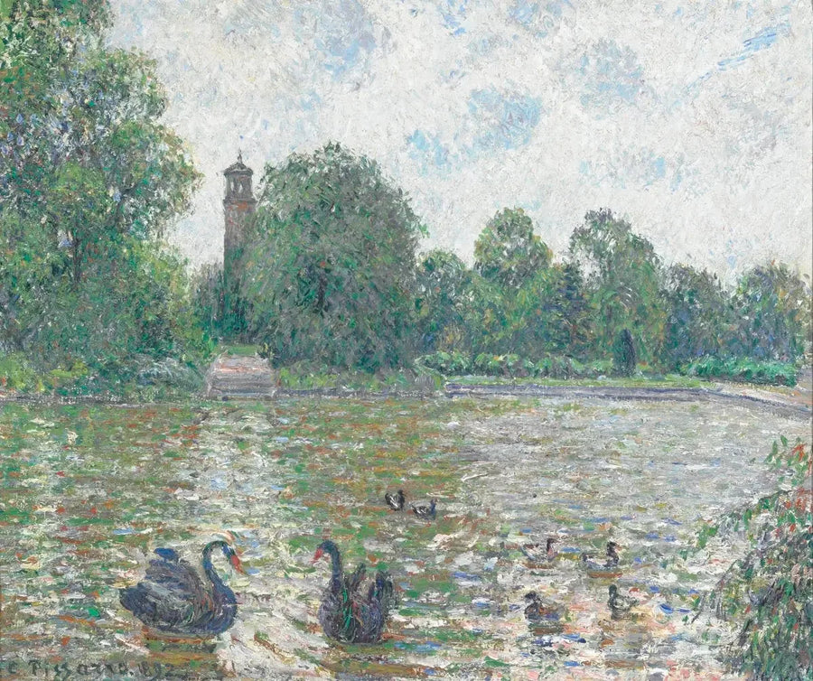 Vattenparti i Kew, London - Camille Pissarro