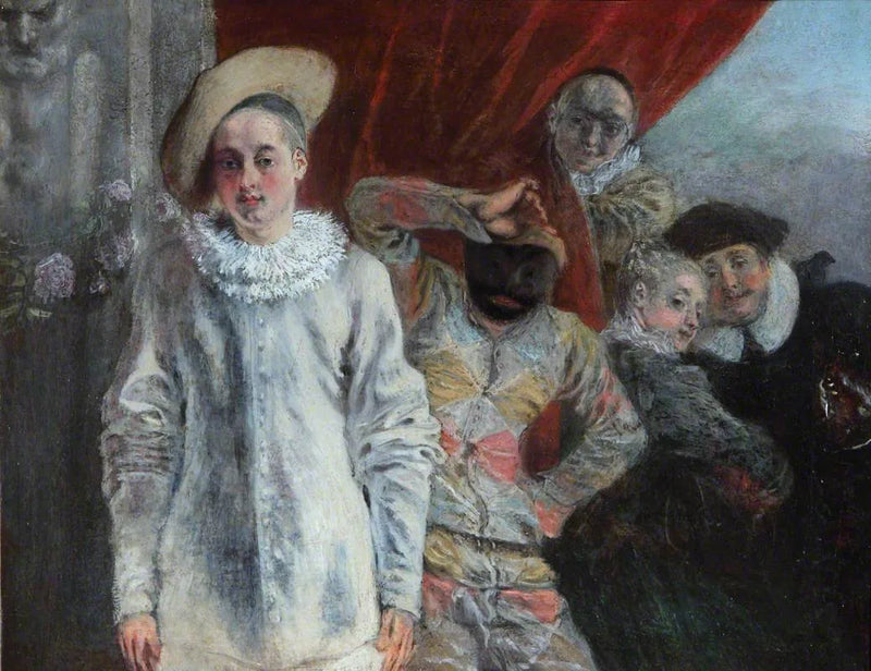 Pierrot, Harlequin och Scapin - Antoine Watteau