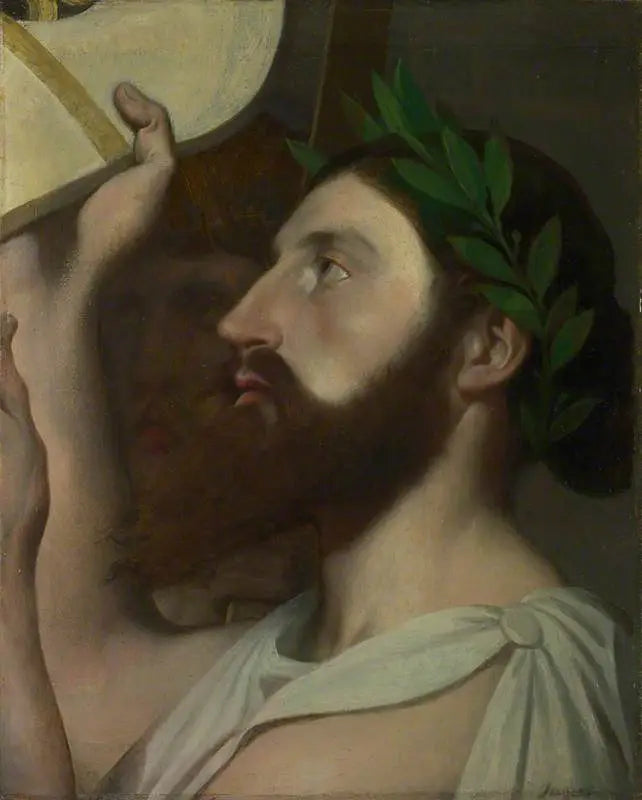 Pindare som erbjuder sin lyra till Homeros - Jean-Auguste-Dominique Ingres