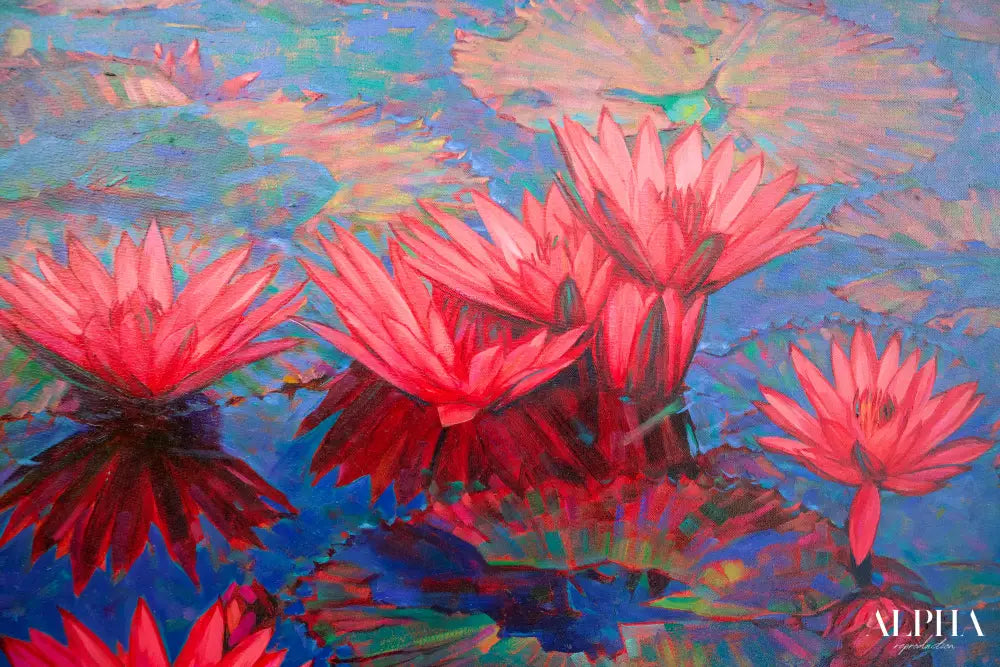 Pink Lotus – Somchai | 80 x 120 cm Reproductions de tableaux à la peinture à l’huile