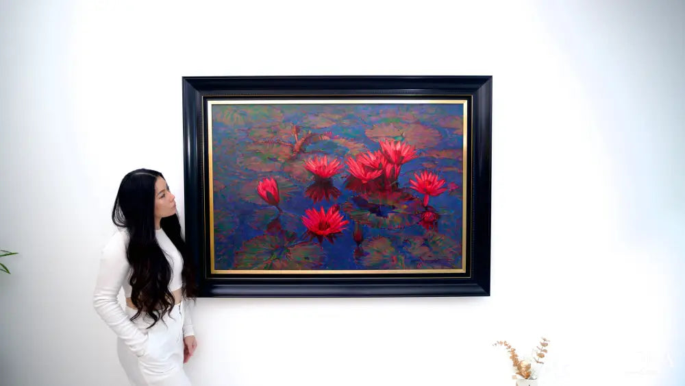 Pink Lotus – Somchai | 80 x 120 cm Reproductions de tableaux à la peinture à l’huile