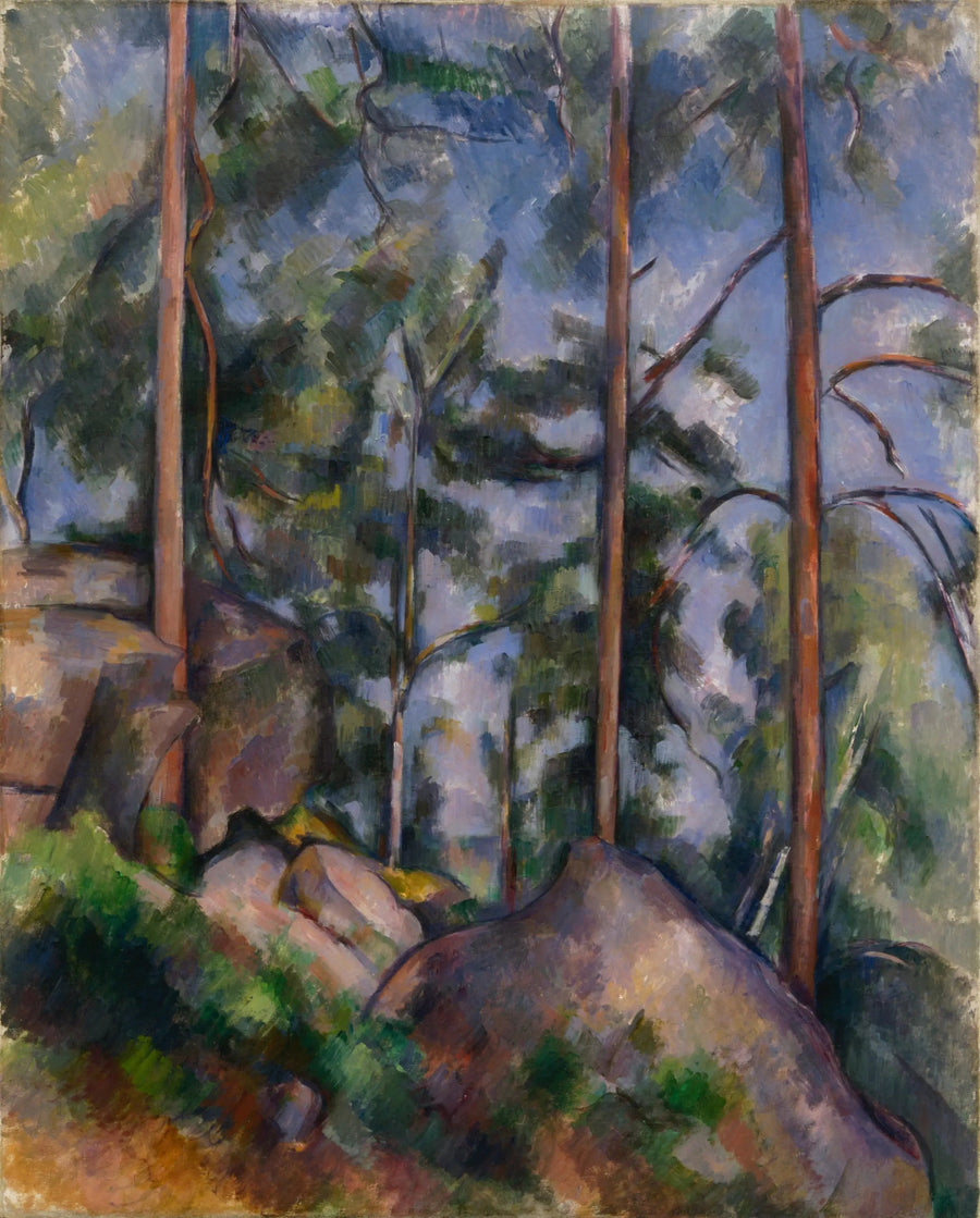 Tall och klippor, Fontainebleau - Paul Cézanne