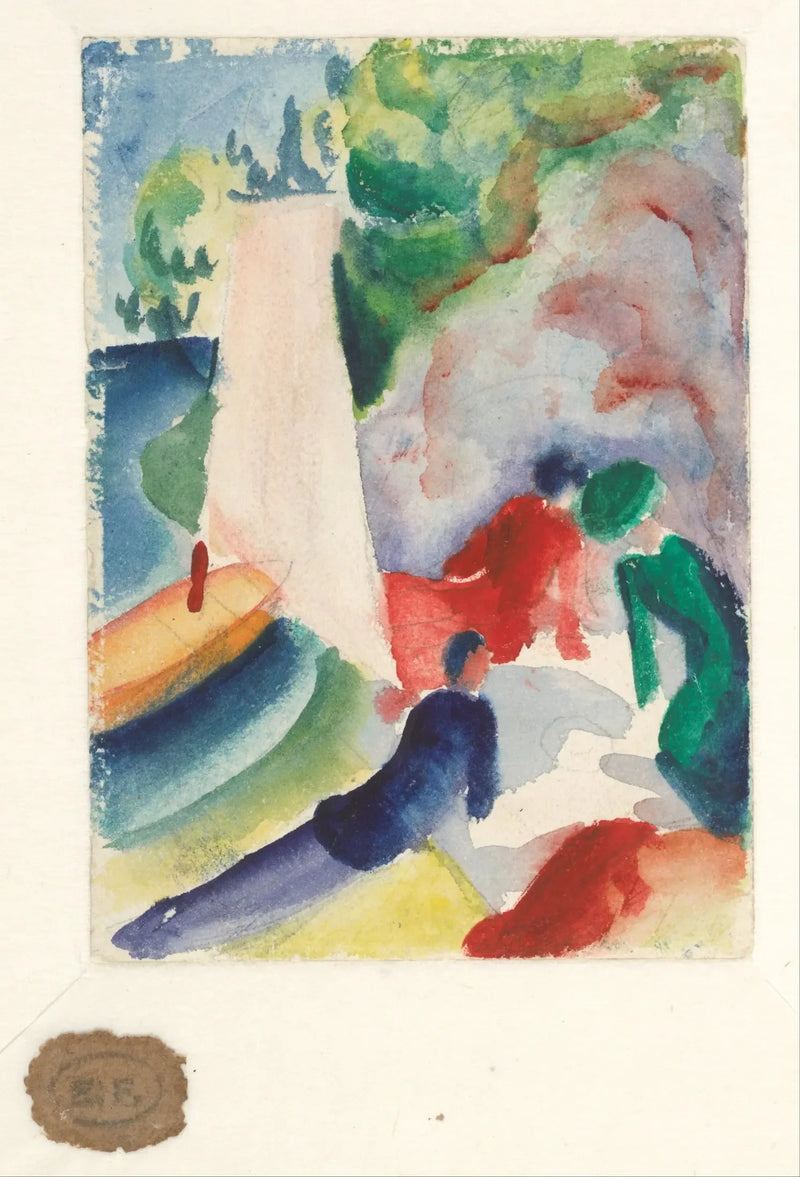 Picknick på stranden - August Macke