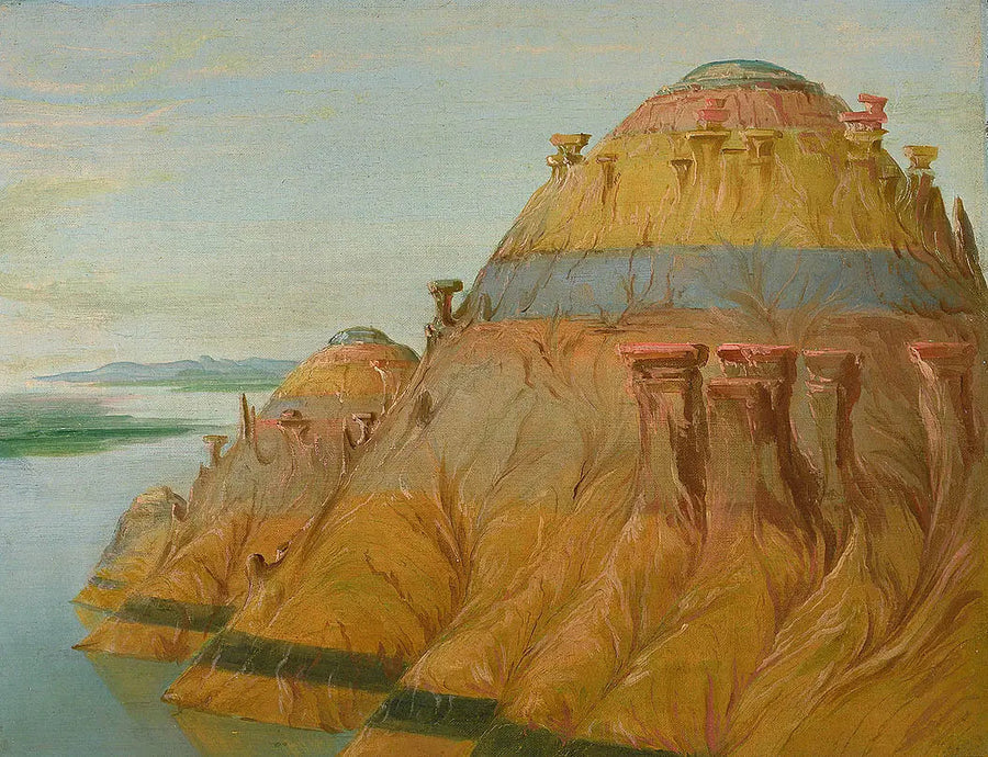 Pittoreska Clay Bluff, 2 700 km över Saint-Louis - George Catlin