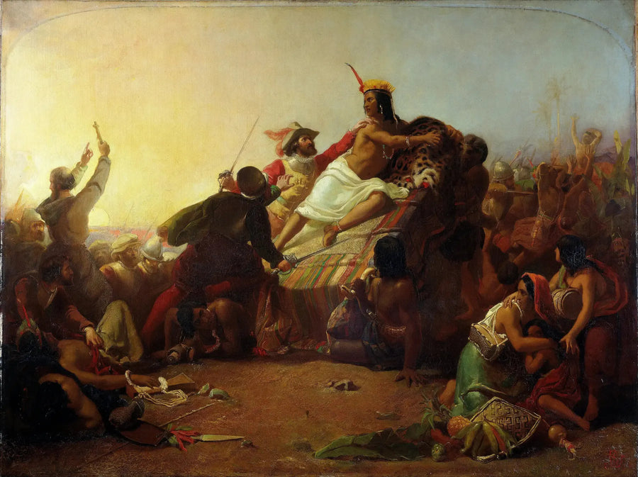 Pizarro tar över Inka-folket i Peru - John Everett Millais