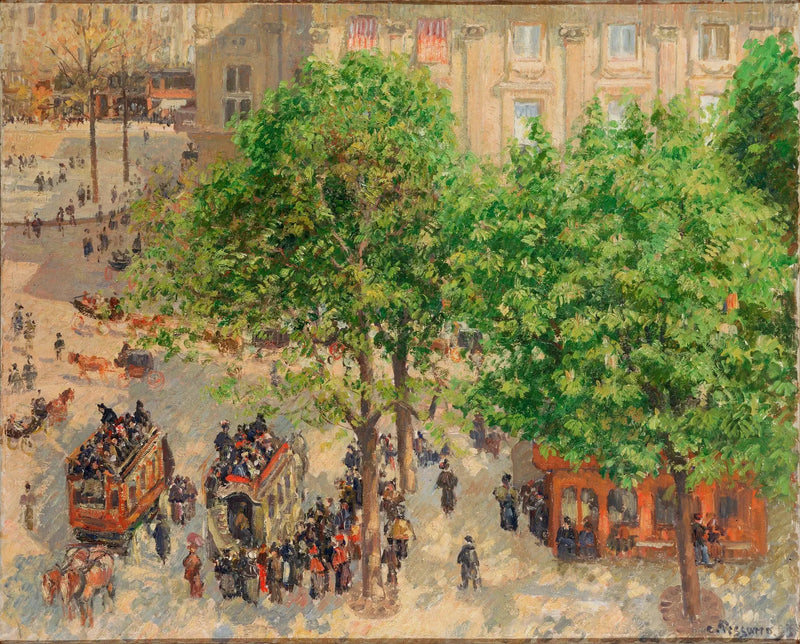 Teaterplatsen i Paris, vår - Camille Pissarro