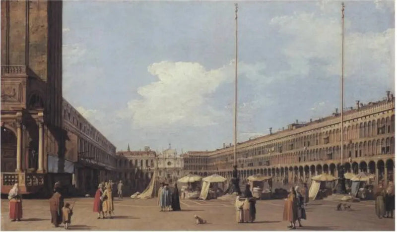 Plats Saint-Marc, mittemot San Geminiano-kyrkan - Canaletto