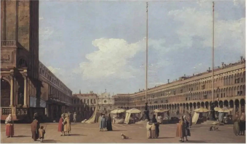 Plats Saint-Marc, mittemot San Geminiano-kyrkan - Canaletto