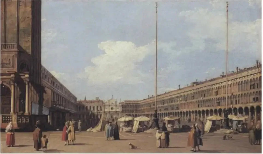 Plats Saint-Marc, mittemot San Geminiano-kyrkan - Canaletto